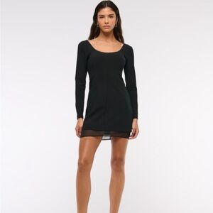 NWT Abercrombie long sleeve black dress small formal